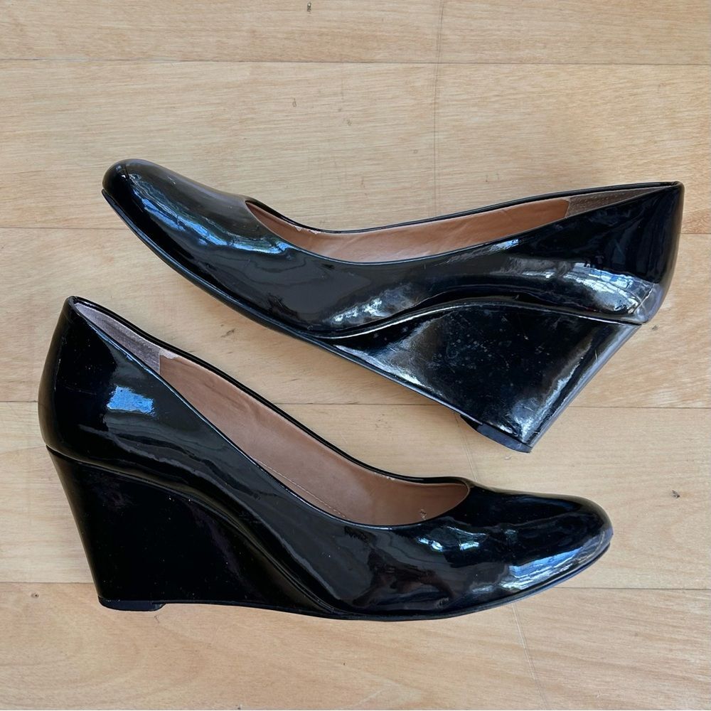 J.Crew Classic Beautiful Elegant Black Wedge Heels size 8